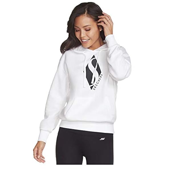 Skechers Sudadera con capucha con logotipo de diamante para mujer